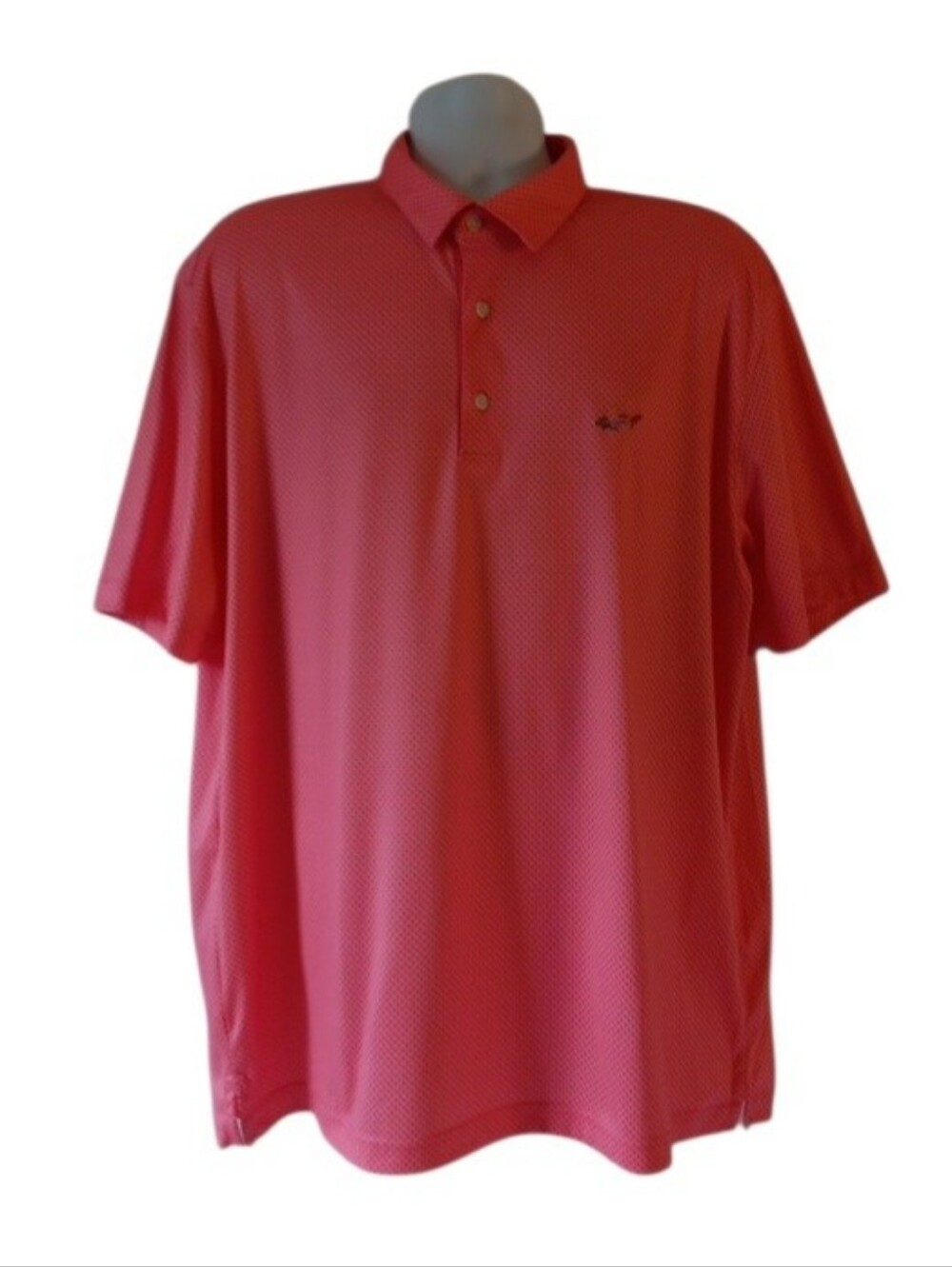 Greg Norman Collection Coral Polo with Micro Pattern